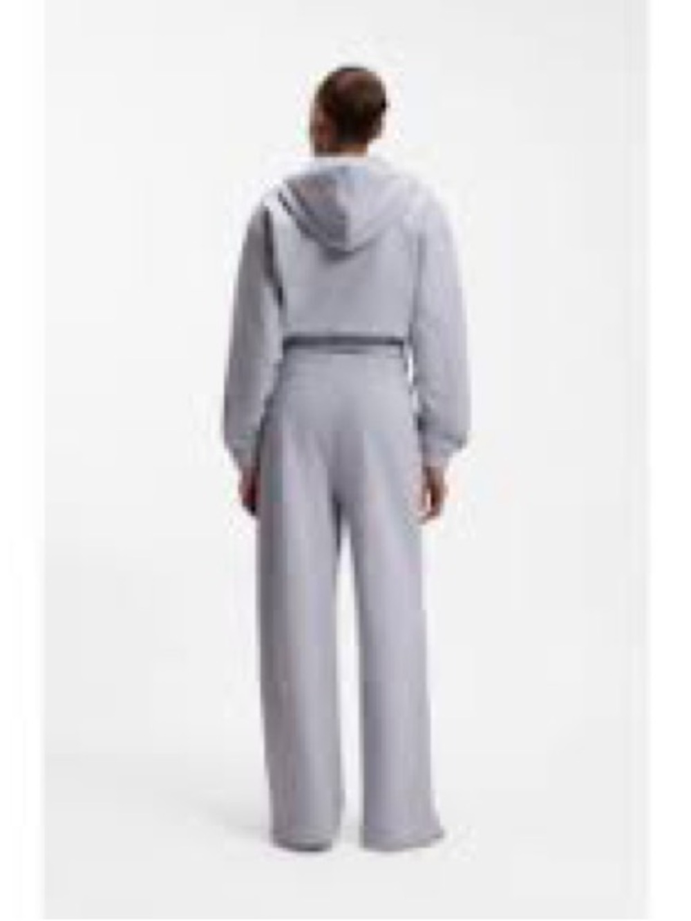 Boss Light Gray Wide-Leg Hoodie Jumpsuit